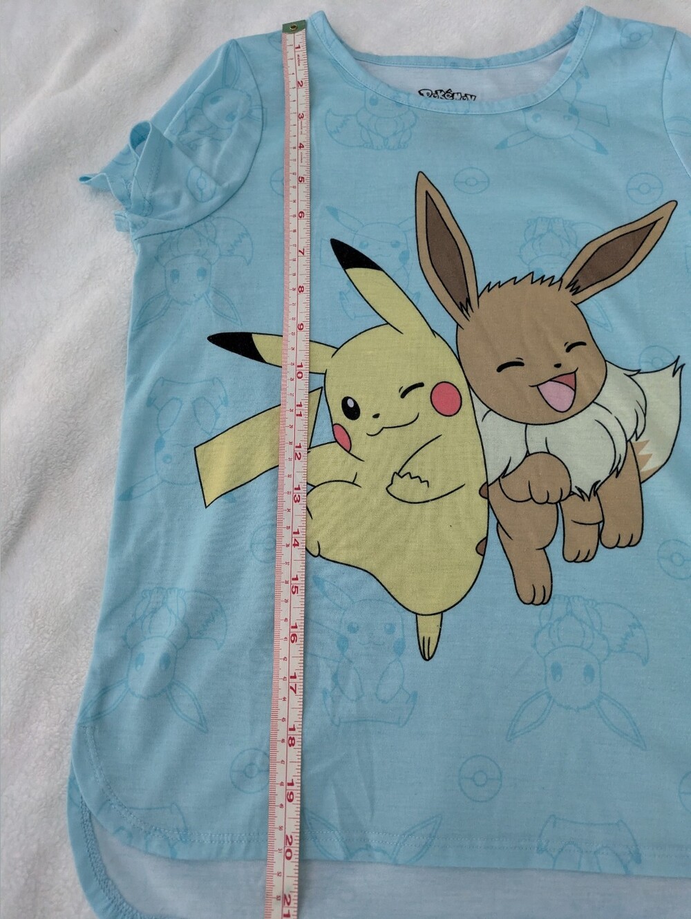 EUC Pokemon Eevee & Pikachu shirt and shorts pajamas set - Picture 4 of 9